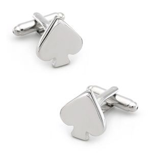 Silver Spade Poker Player Cufflinks